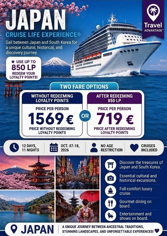 Travel Advantage Japan cruise Life Experience example